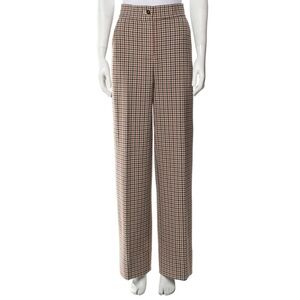 Tory Burch Checked Plaid Wide Leg Pants 4 Small